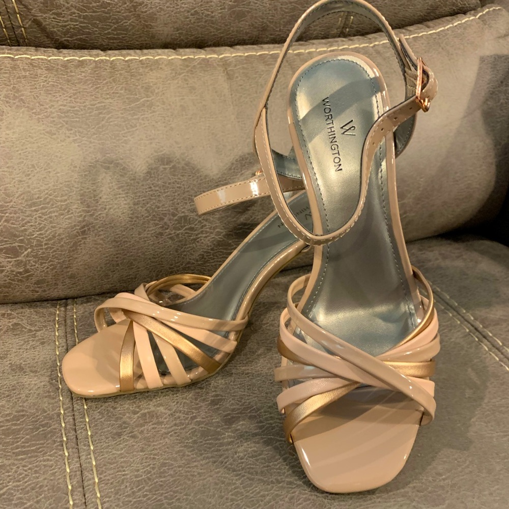 Worthington strappy nude heel